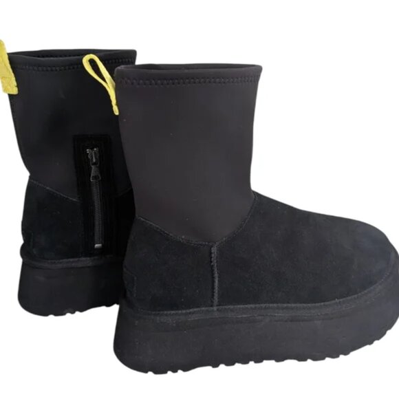 UGG Black Classic Dipper Winter Platform Boots Sz 9 - Picture 2 of 12